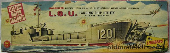 Lindberg 1/100 LSU Landing Ship Utility with Tank - Motorized, 709M-249 plastic model kit